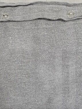 West Elm KING Gray Blue Herringbone Stripe Duvet Cover Organic Cotton Heavy